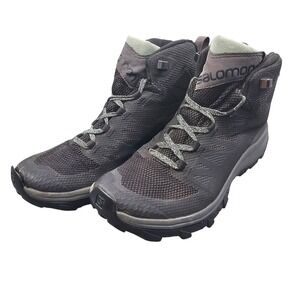 Salomon OUTline Mid GTX Women's 7.5 Black GORE-TEX Hiking Boots SOLE SEPARATION